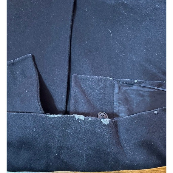 Vintage Jones New York 100% Wool Long Black Coat 50" Tall Size 8 Tip Is Damage. - Picture 4 of 13